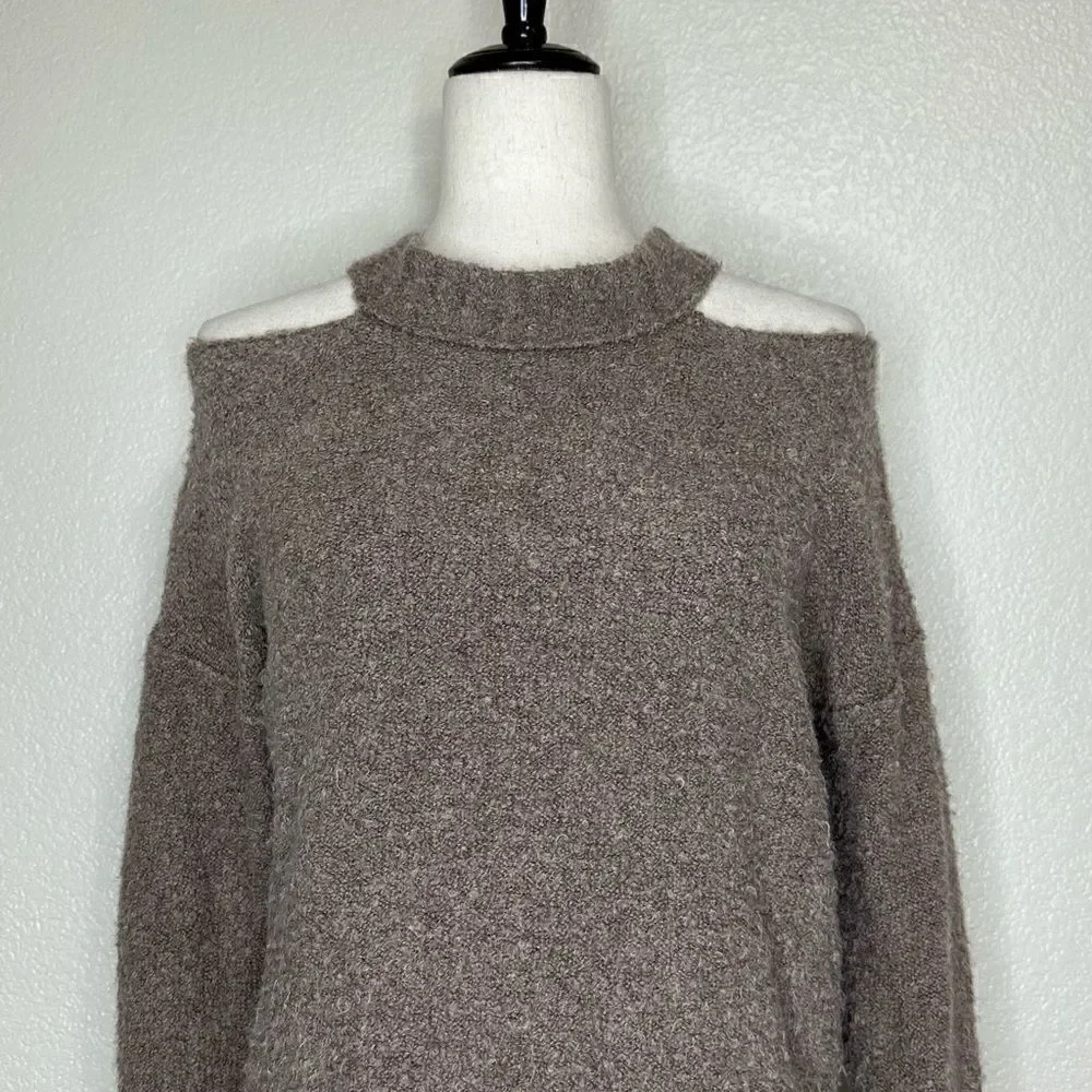 Anthropologie Moth Merino Wool Cut Out Long Sleeves Sweater, Sz Small